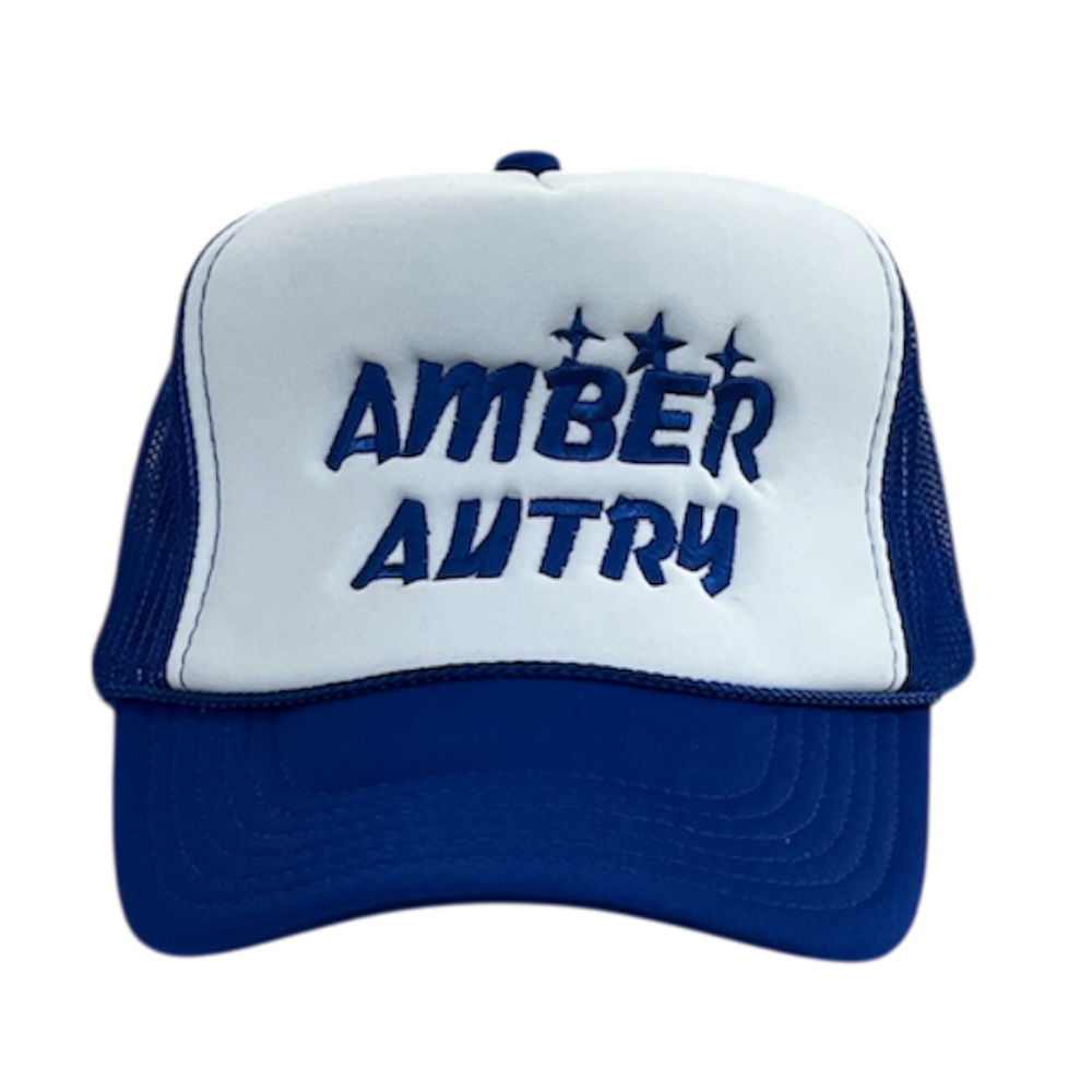 White and Royal Logo Trucker Hat